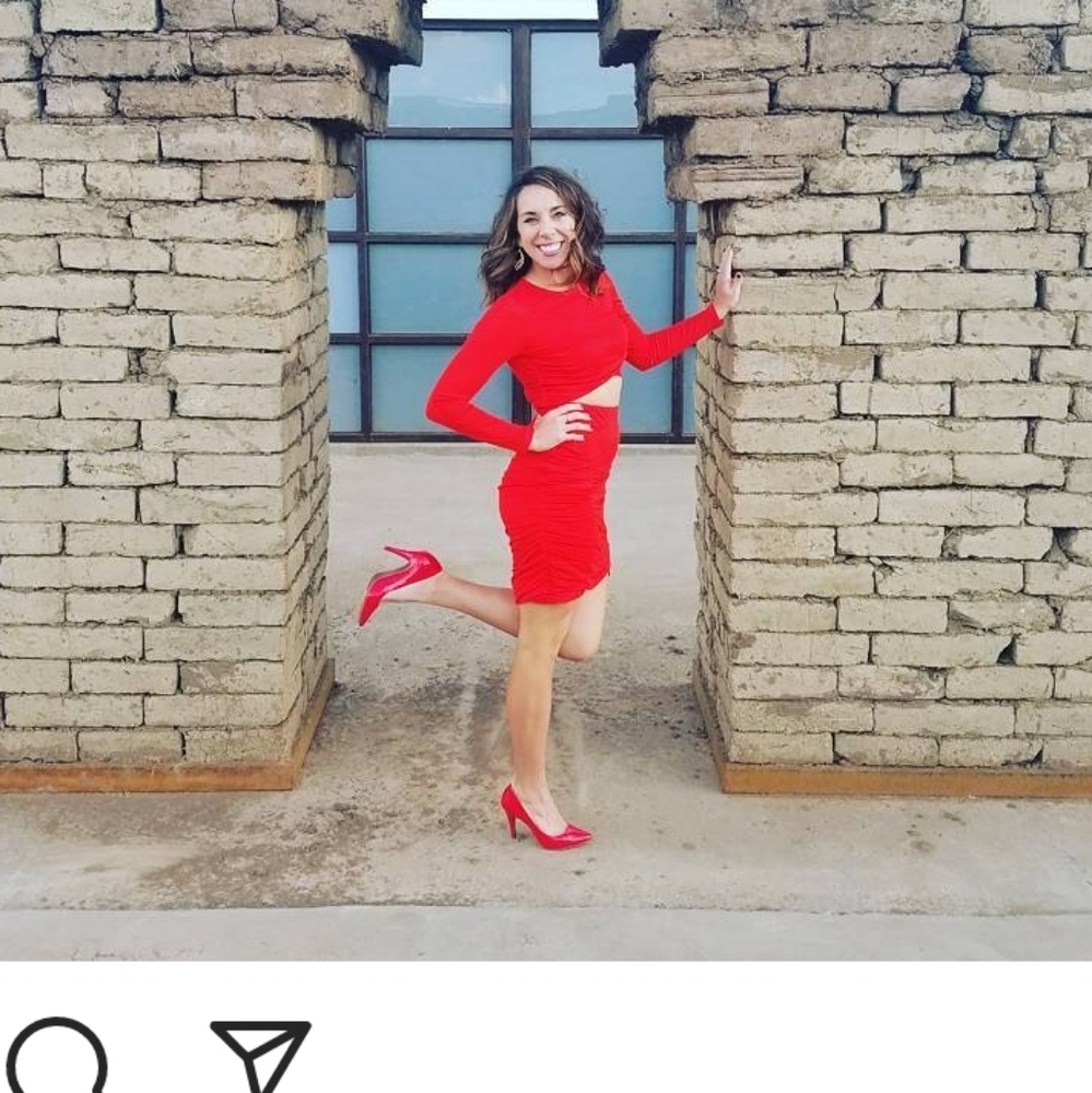 Lulus cropped red 2 piece